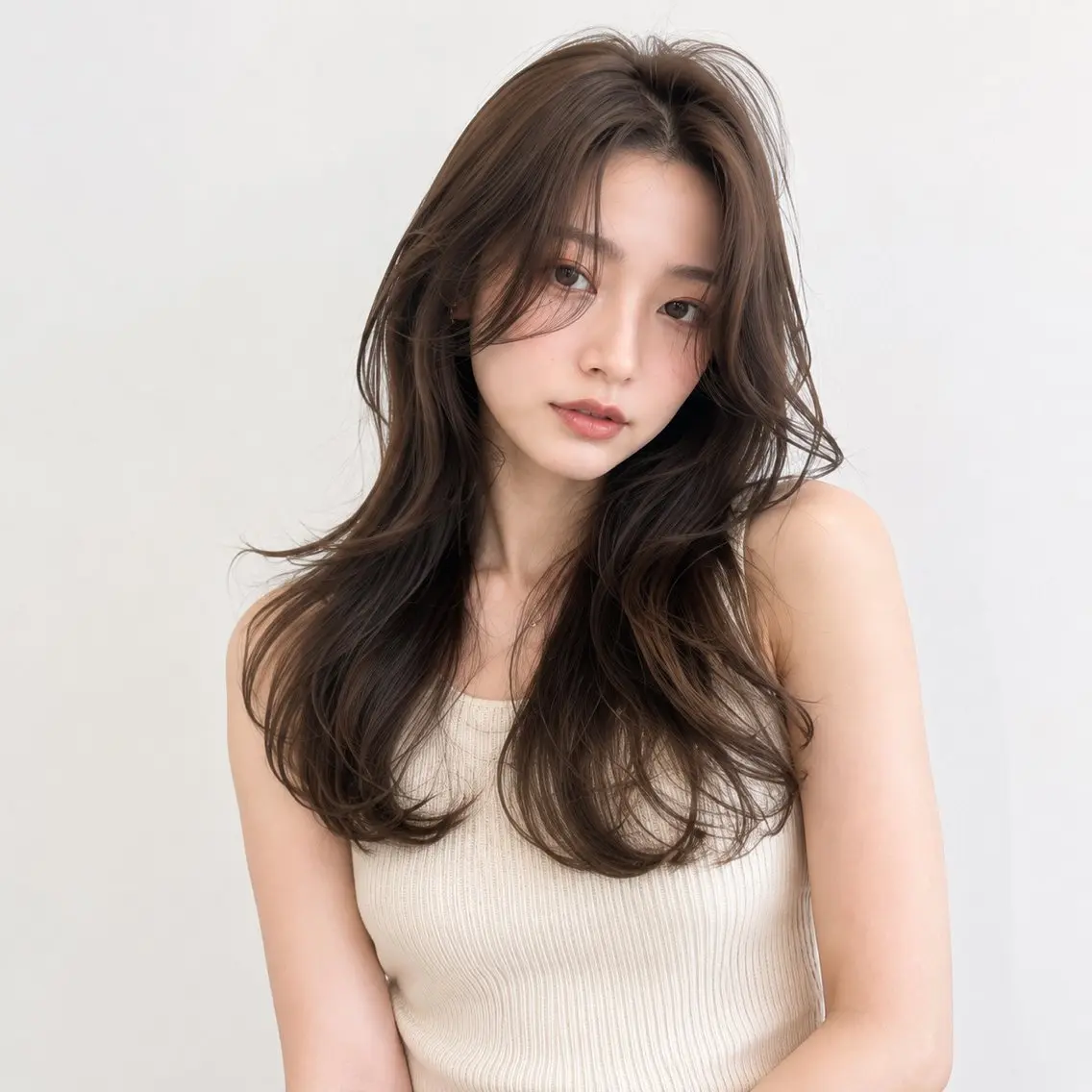 セミロング カラー バレイヤージュ ブリーチ ケアブリーチ 透明感カラー ダブルカラー カット ヘアカラー トリートメント 小田部慎也 海外レイヤー×艶髪のヘアスタイル