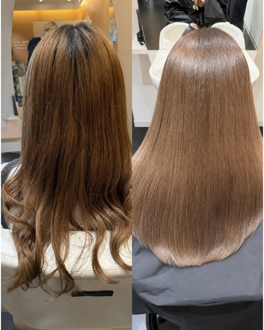 ロング 伸ばしかけ 髪質改善 縮毛矯正 トリートメント カット ヘアカラー トリートメント 美髪縮毛矯正専門 ✨be:up✨のヘアスタイル
