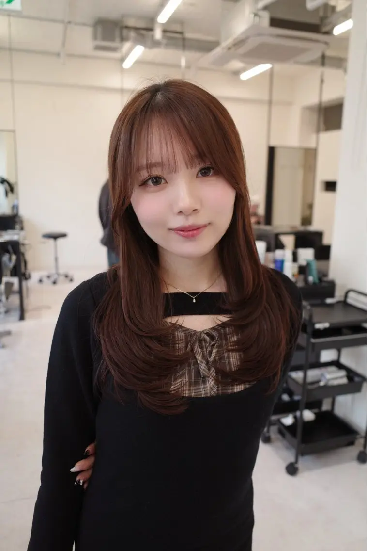 ロング 顔周りカット レイヤーカット カット レイヤーカット✂️ /しょうのヘアスタイル