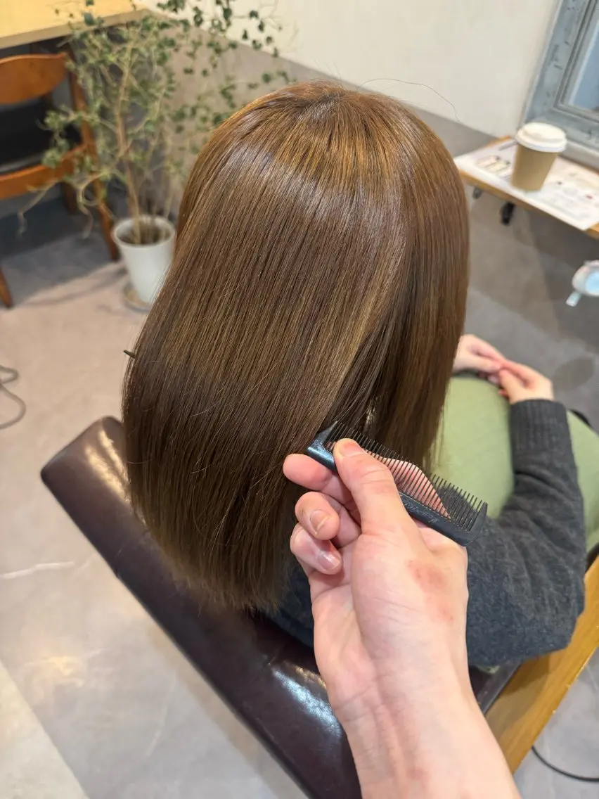 ミディアム カット 縮毛矯正 🫧髪質改善🫧/ ひじりなり🍏のヘアスタイル