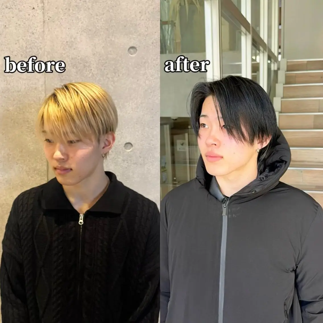 カラー 黒髪 ハイトーンカラー ヘアカラー アニメデザイン美容師 ブリーチカラー/僚汰のヘアスタイル