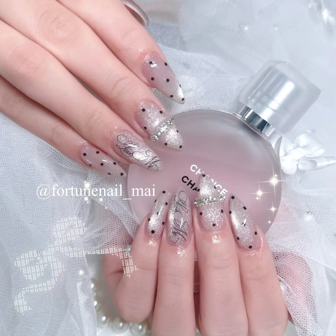 ネイル ドット マグネットネイル ハンドネイル 🎀Mai 🎀7/7🈳⟡.·のネイルデザイン