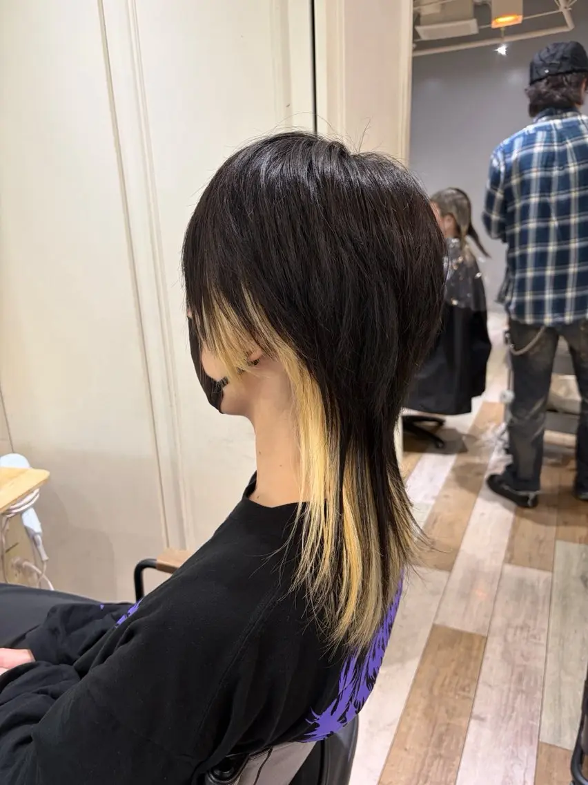 ロング カラー ウルフカット カット 盛れるレイヤー× ウルフMari🪽のヘアスタイル