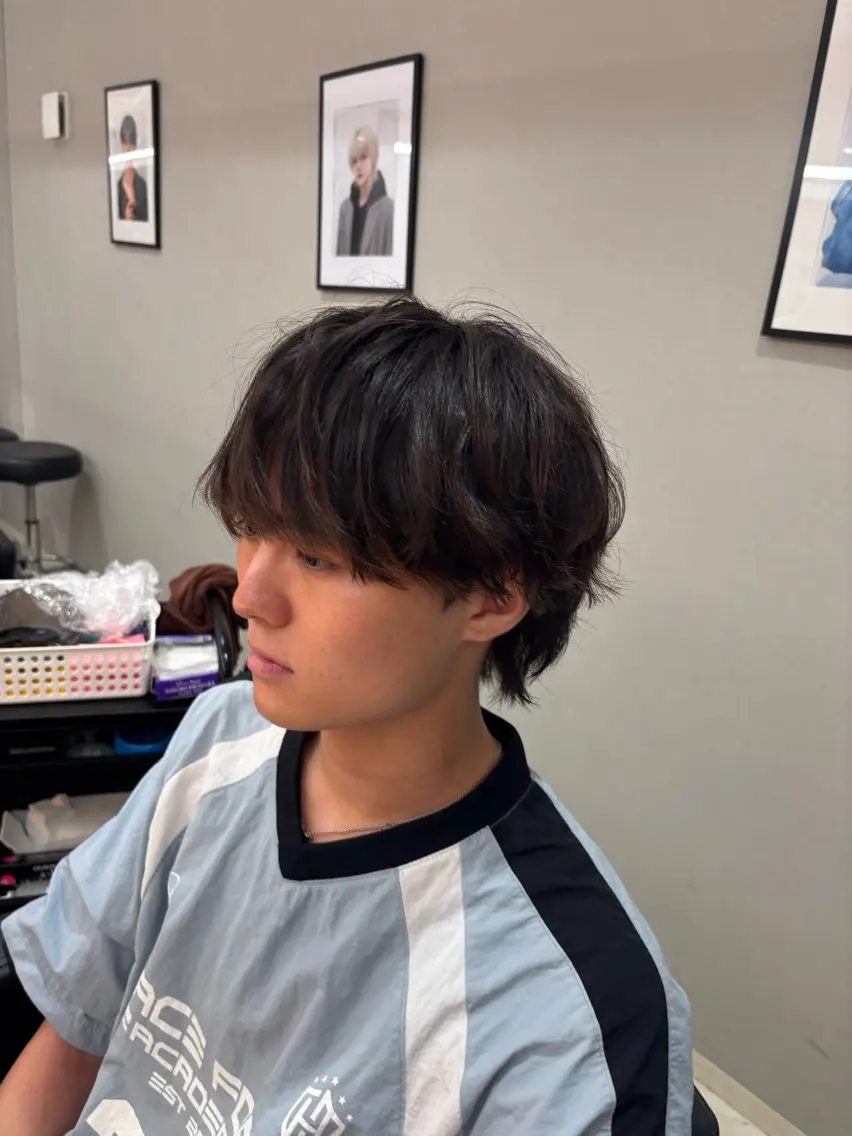 ショート パーマ メンズ メンズ韓国風 メンズパーマ 韓国風ヘア カット パーマ 水上 大誠のヘアスタイル