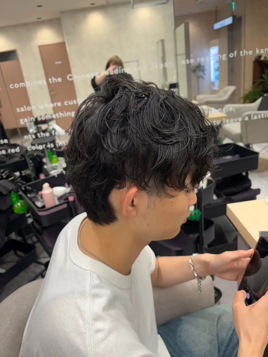 パーマ メンズ カット パーマ tokute 片岡心🐥のヘアスタイル