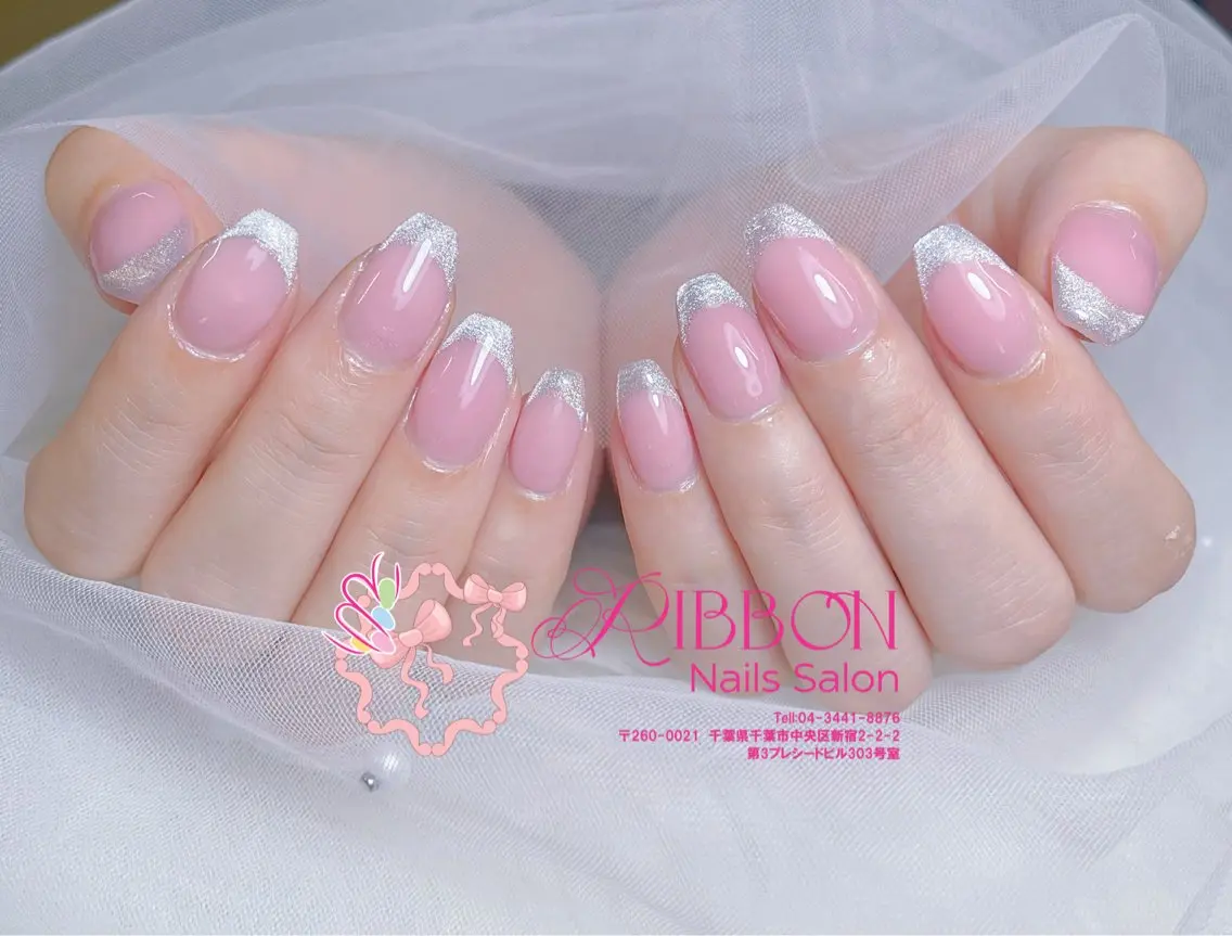 ネイル フレンチネイル ジェルネイル マグネットネイル 持ち込み ニュアンスネイル ハンドネイル Ribbonnail salonのネイルデザイン