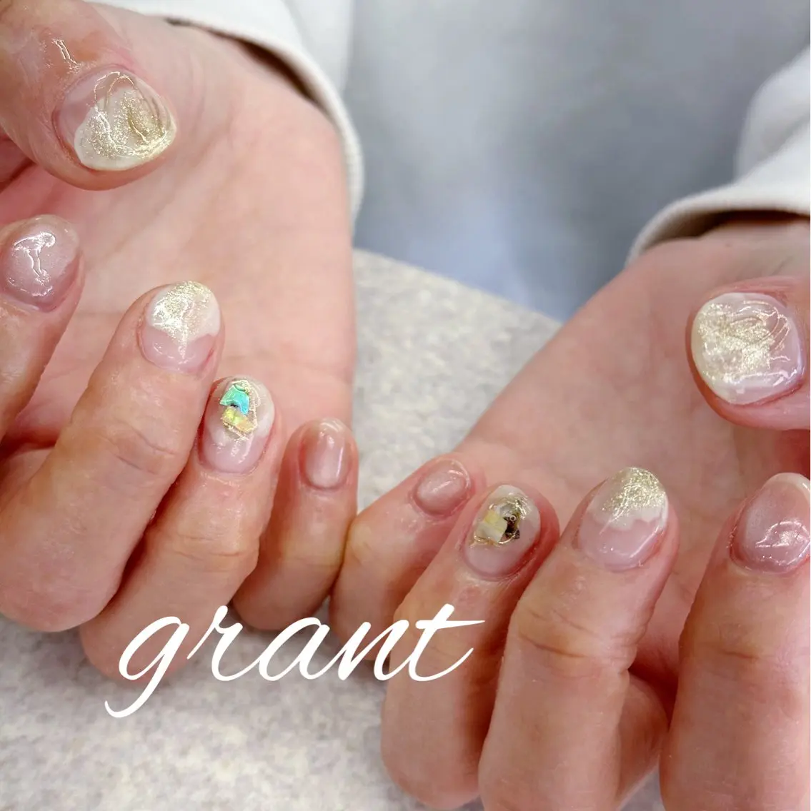 ネイル マグネットネイル ニュアンスネイル ショートネイル ハンドネイル nailsalon grantのネイルデザイン