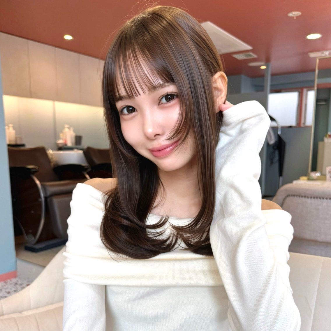カラー ヘアカラー 🎀【韓国ヘア】 🎀田中 華澄のヘアスタイル