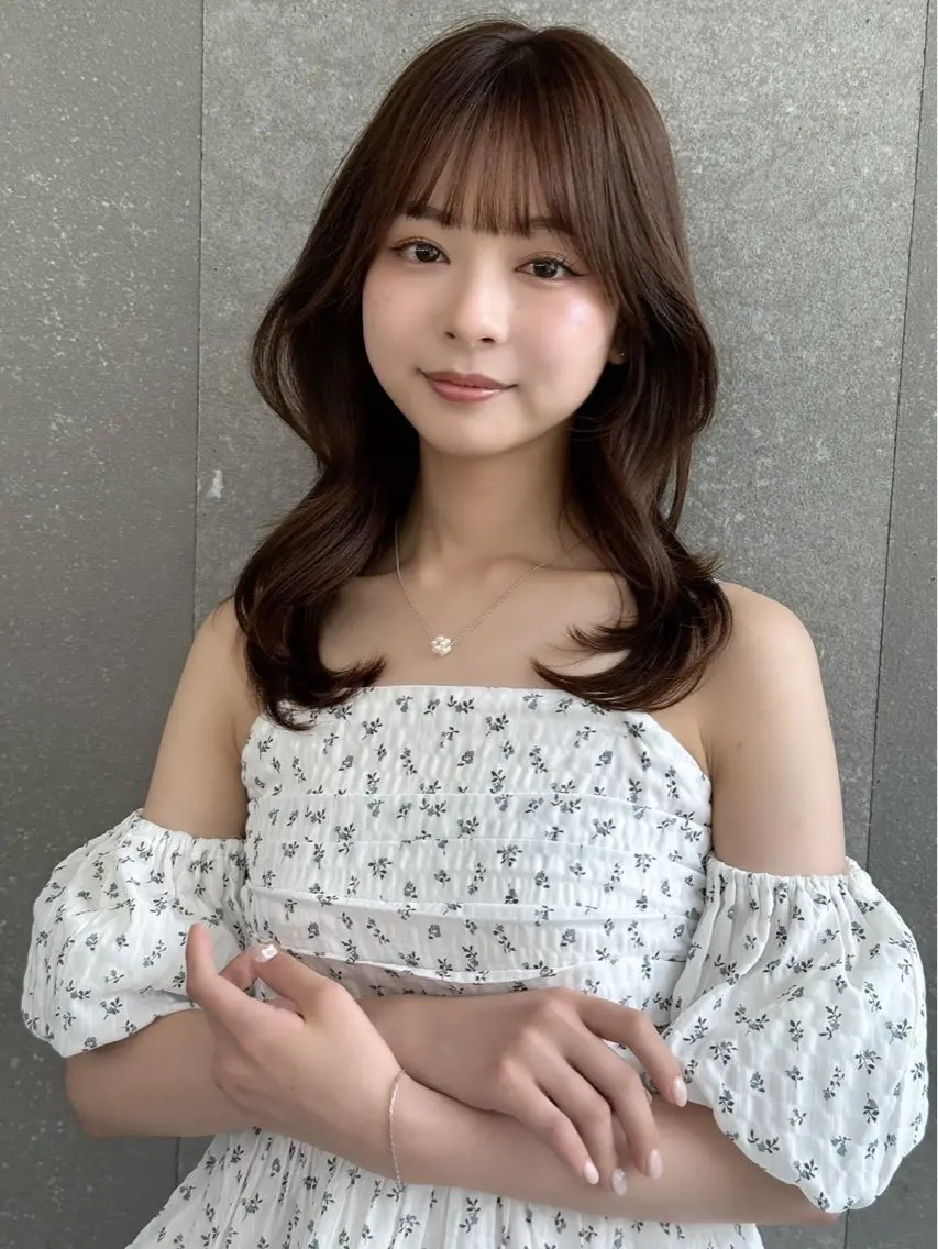 セミロング カット ヘアカラー トリートメント 🤍レイヤー/ 縮毛矯正🖤菊池瑛士のヘアスタイル