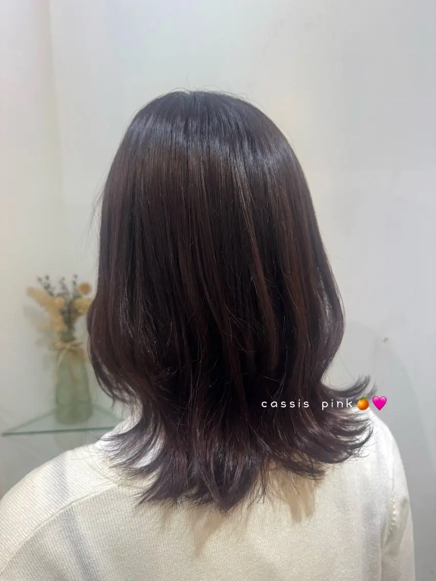 カラー カシス ピンクカラー 透明感カラー🧁🩰 🫧仲松良菜🎀のヘアスタイル