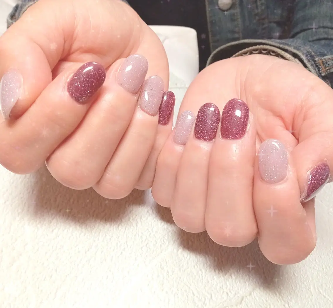 ネイル フラッシュネイル ハート キラキラネイル マグネットネイル ビー玉ネイル ハンドネイル flure de neige yukiのネイルデザイン