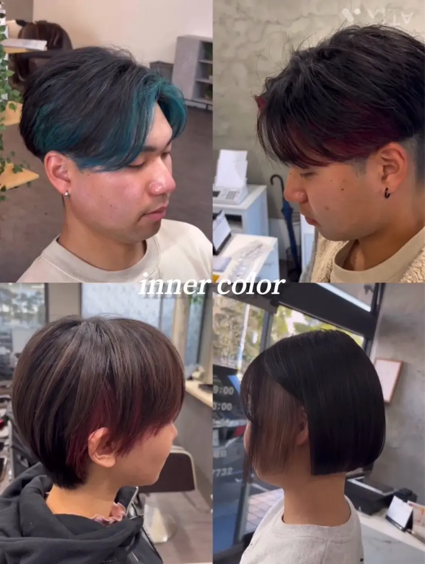 ショート カラー メンズ メンズインナーカラー インナーカラー 高久 翔大のヘアスタイル