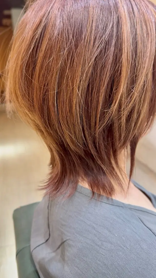 ミディアム ウルフカット 坂 直樹のヘアスタイル