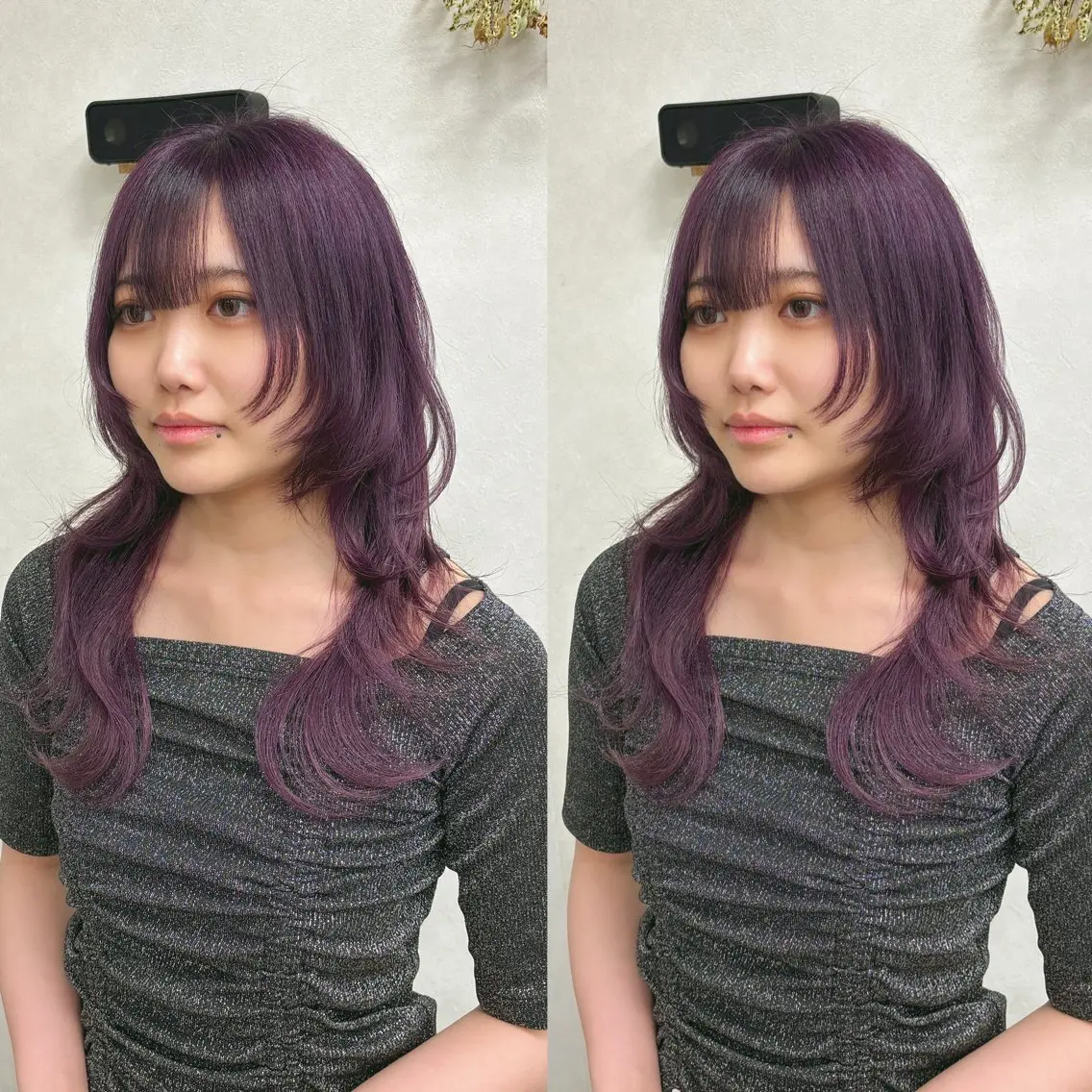 ロング レイヤーカット ロング ウルフカット カット ヘアカラー トリートメント issy/ハイライト ハイトーン／レイヤーのヘアスタイル
