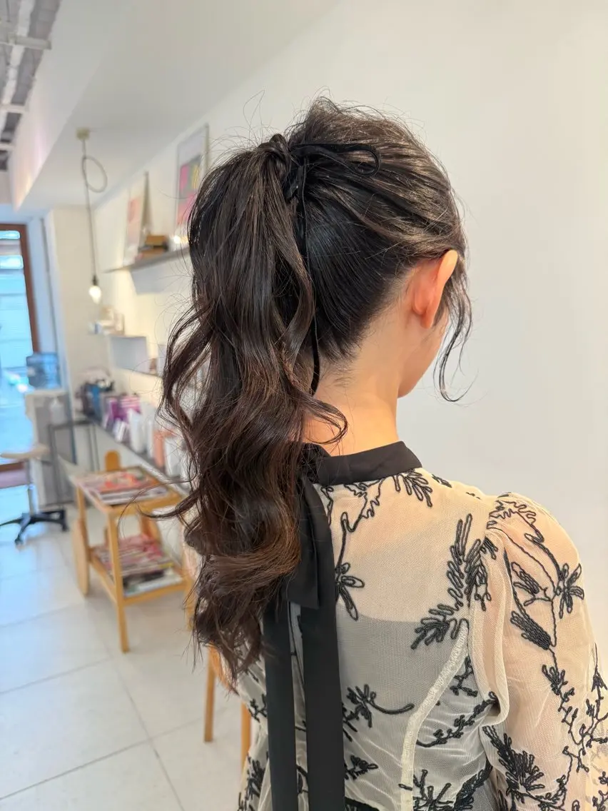 ロング ヘアアレンジ ヘアセット 安永 涼のヘアスタイル