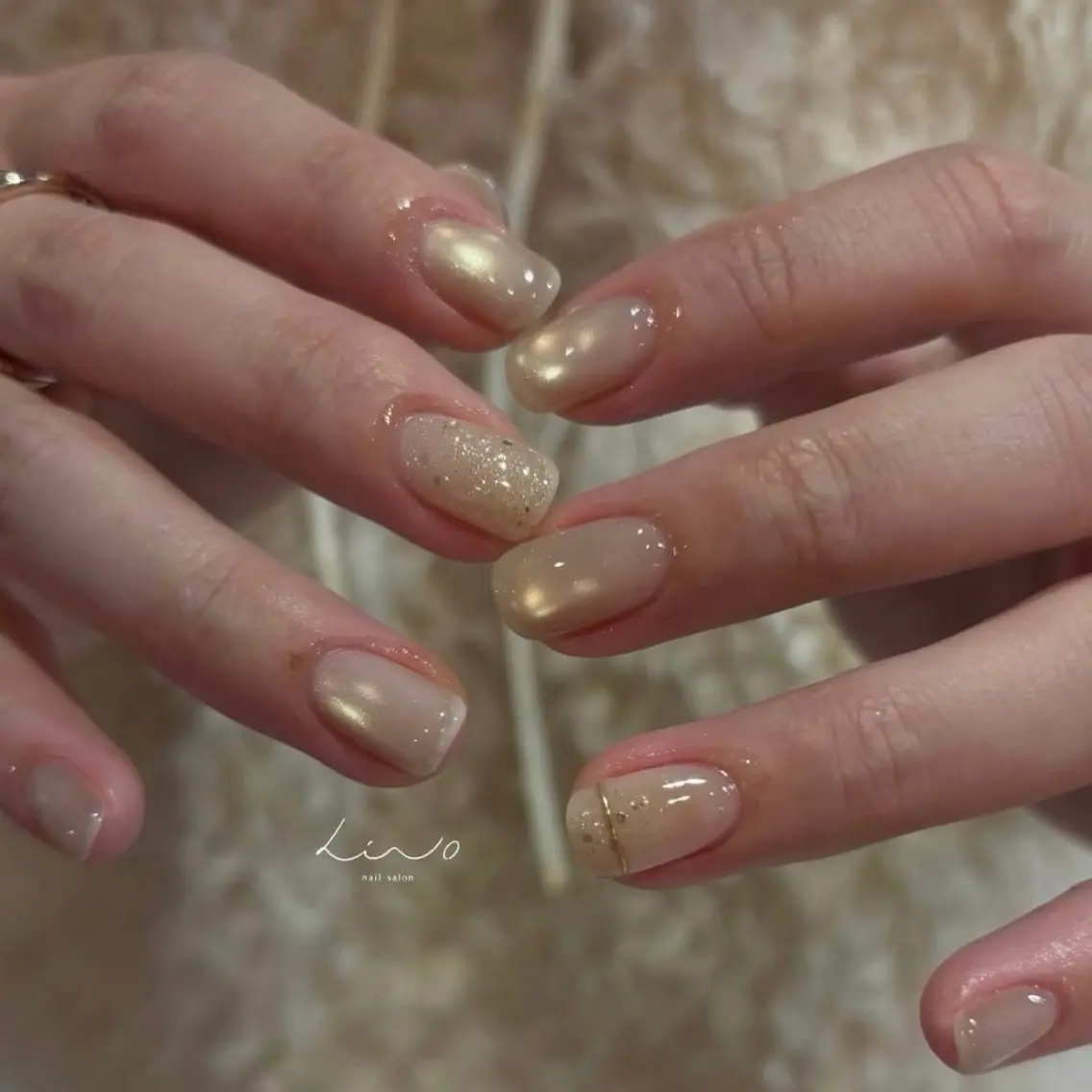 ネイル ニュアンスネイル ショートネイル ハンドネイル nail salon linoのネイルデザイン