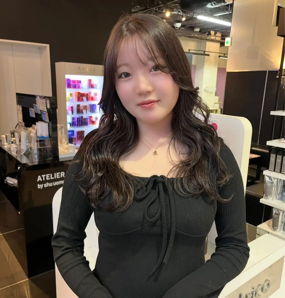 セミロング カラー デート トリートメント ヘアカラー トリートメント trico心斎橋 ナツミのヘアスタイル