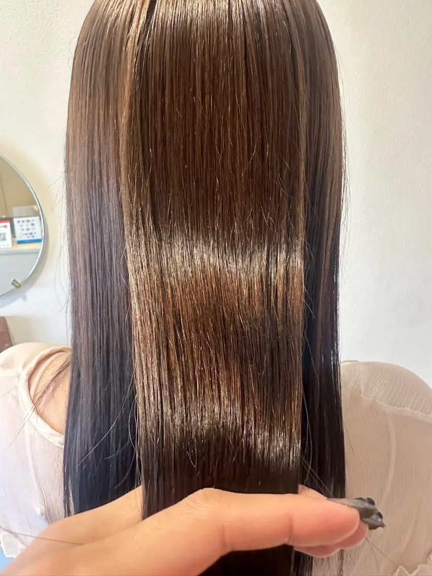 セミロング 縮毛矯正・透明感 カラー💙acoのヘアスタイル