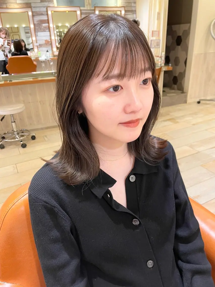 ミディアム カラー 透明感カラー くびれヘア レイヤーカット ローレイヤー 清水 ちひろ ✄トップスタイリストのヘアスタイル