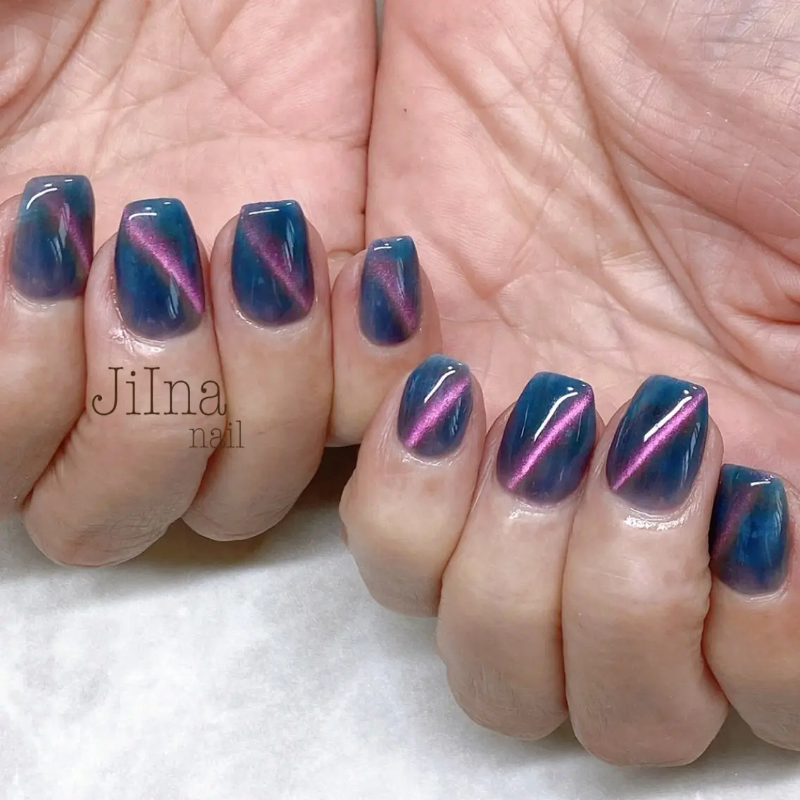 ネイル マグネットネイル マグネットワンカラー ワンカラーネイル JiIna nailのネイルデザイン