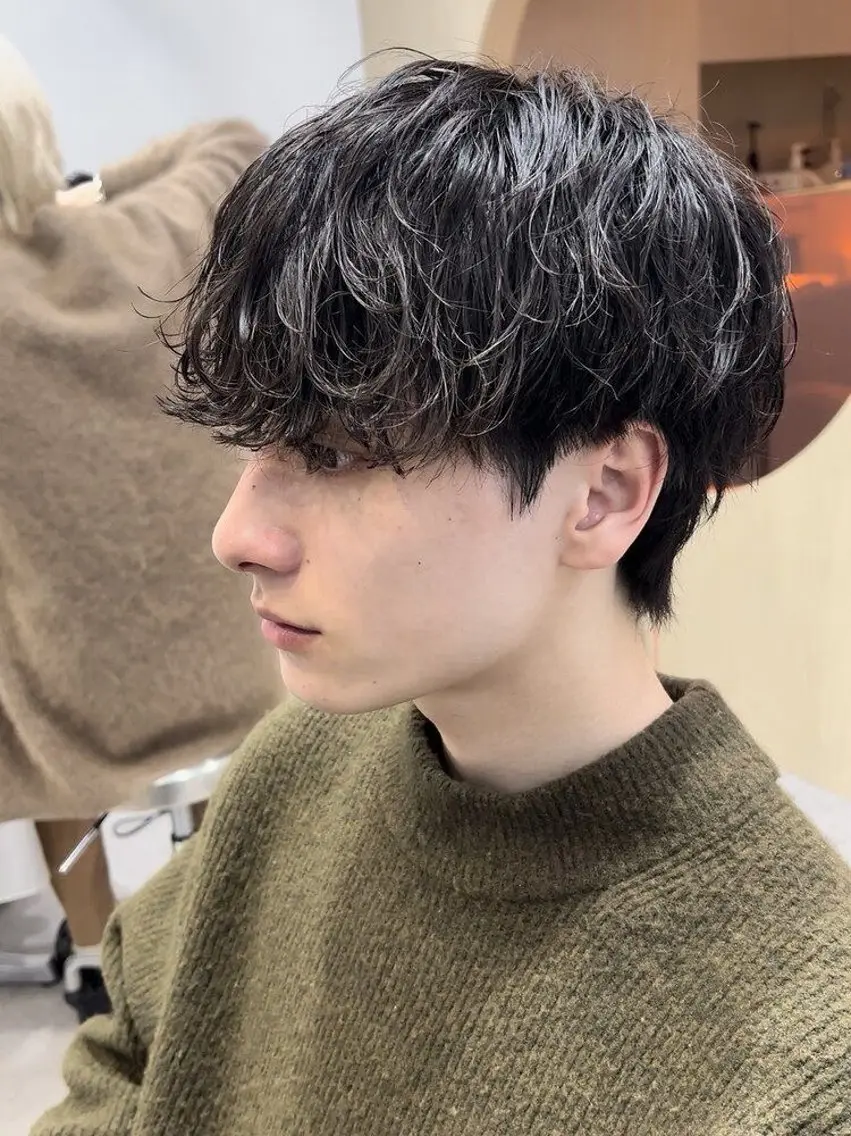 パーマ メンズ カット パーマ 曲がる縮毛矯正✨️ パーマ🌀 晃哉‎のヘアスタイル