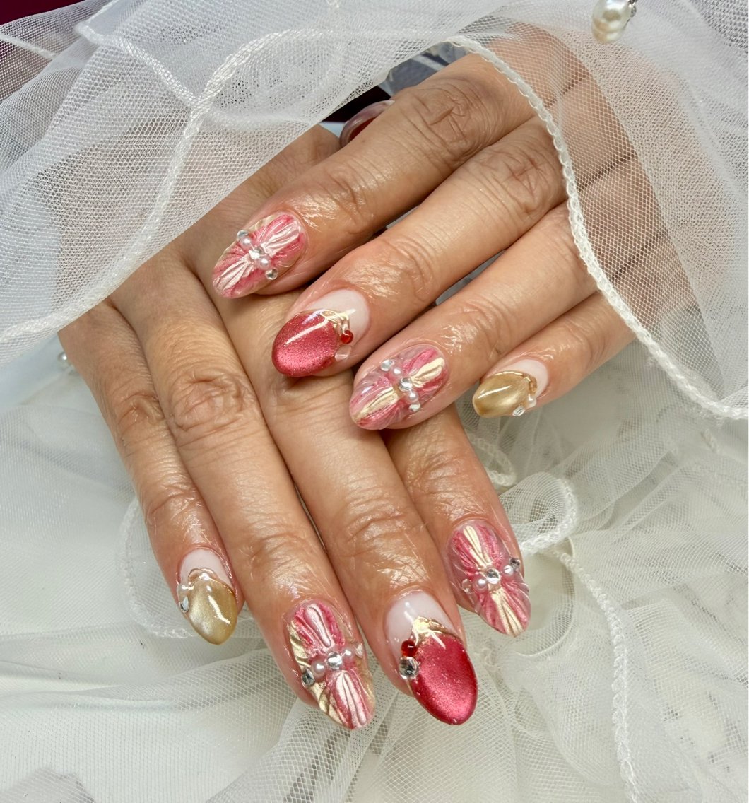 ネイル アートネイル チークネイル フラッシュネイル フラッシュマグ フレンチネイル Mai’s nailのネイルデザイン