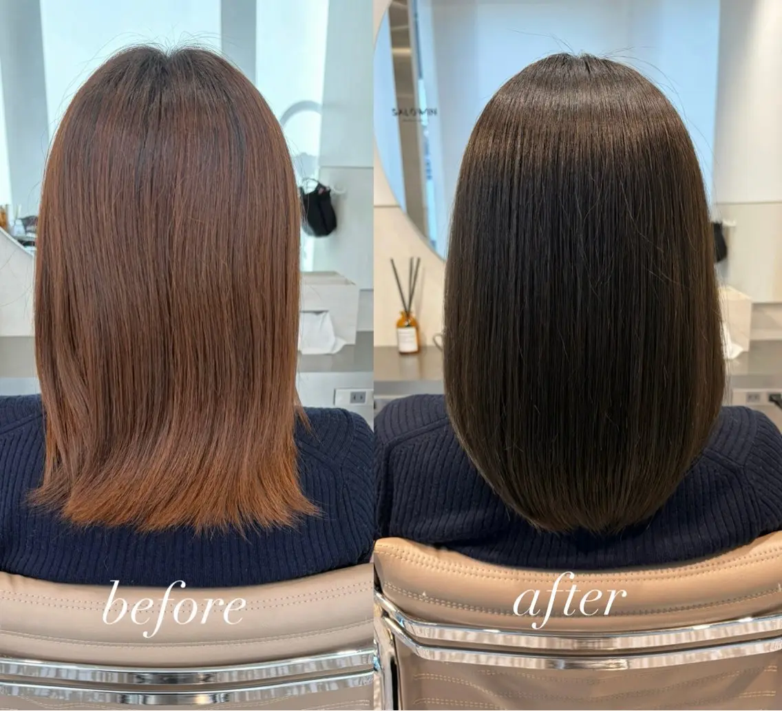 ミディアム カラー 透明感カラー グレージュ カット ヘアカラー トリートメント 🌿マンツーマン/ 池袋/個室/岸田恵のヘアスタイル