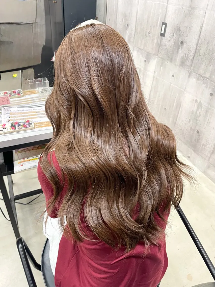 ロング カラー ブリーチ 透明感カラー ダブルカラー ブリーチなしカラー ヘアカラー LUXBE LUCE ひなののヘアスタイル