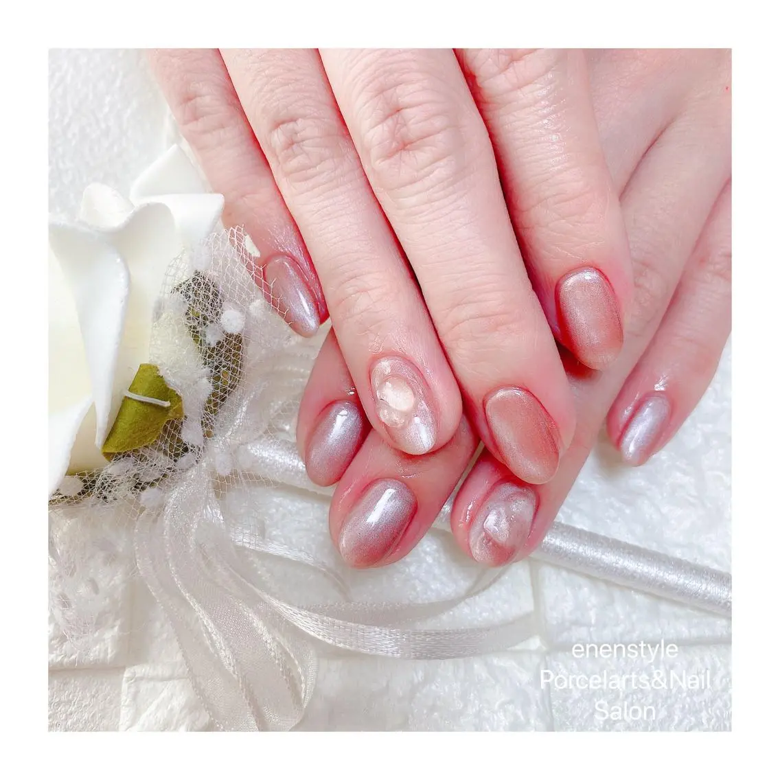 ミディアム ネイル ハンドネイル 🐾enen style 🐾のネイルデザイン