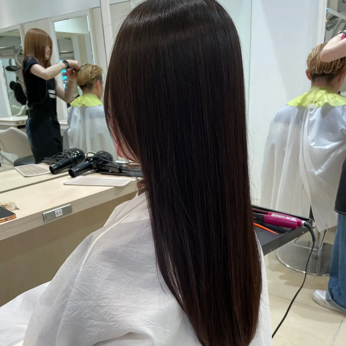 ロング カット 縮毛矯正 カジサ ケイコのヘアスタイル
