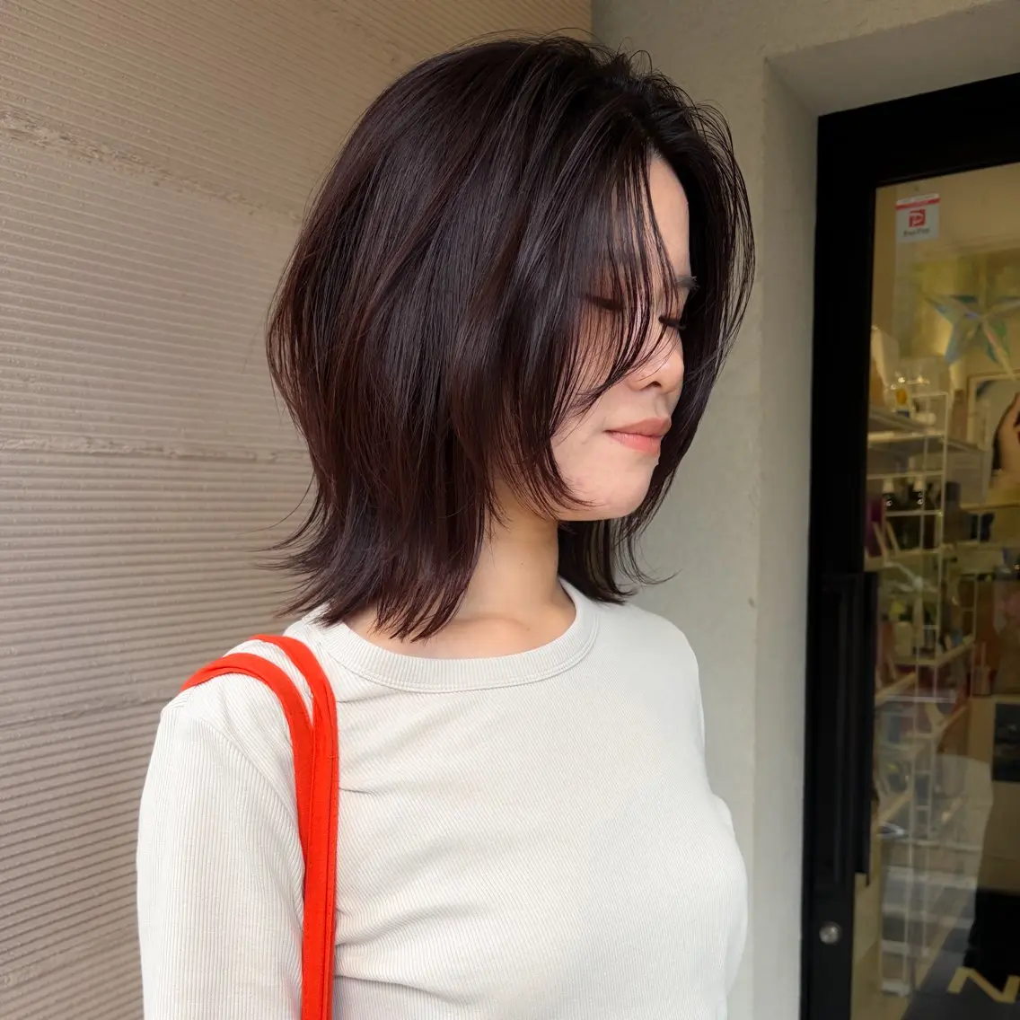 ミディアム カラー ボブレイヤー ブラウンカラー レッドカラー レッドブラウン ボブ カット ヘアカラー 似合わせヘア🤍 面田法子のヘアスタイル
