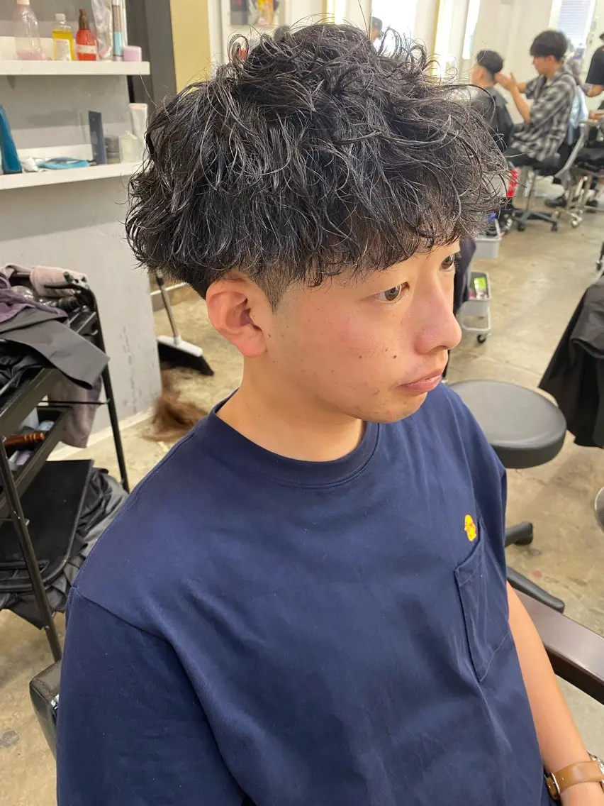 パーマ メンズ マッシュ メンズパーマ 波巻きパーマ カット パーマ パーマ/ケアブリーチ /博多/YOSUKEのヘアスタイル