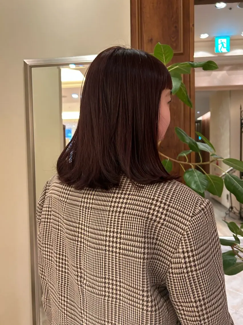 セミロング カラー ブラウンカラー 透明感カラー ナチュラルブラウン 銀座／白髪染め／ 辻 有純のヘアスタイル