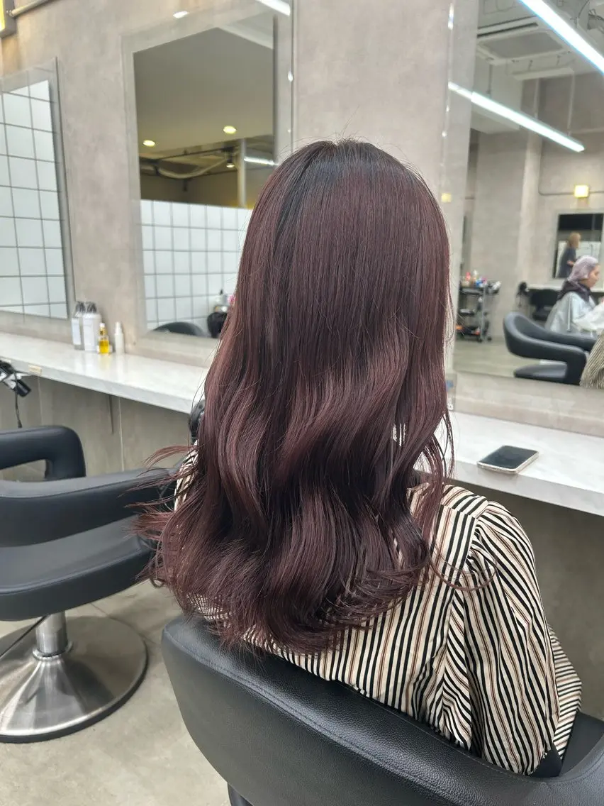 セミロング カラー パーマ ヘアアレンジ メンズ キッズ 🦋韓国レイヤー｜ 透明感グレージュ🦋のヘアスタイル