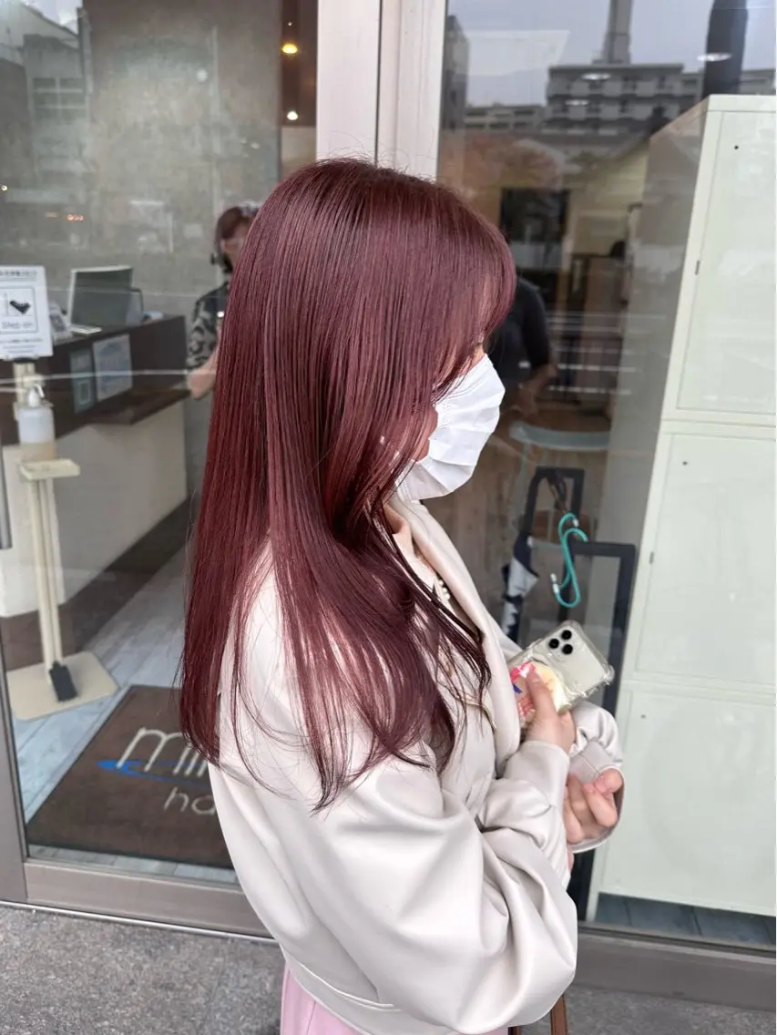 セミロング カラー ダブルカラー ラベンダーカラー ピンクカラー ピンクラベンダー レイヤー/高橋 みく /池下/千種のヘアスタイル