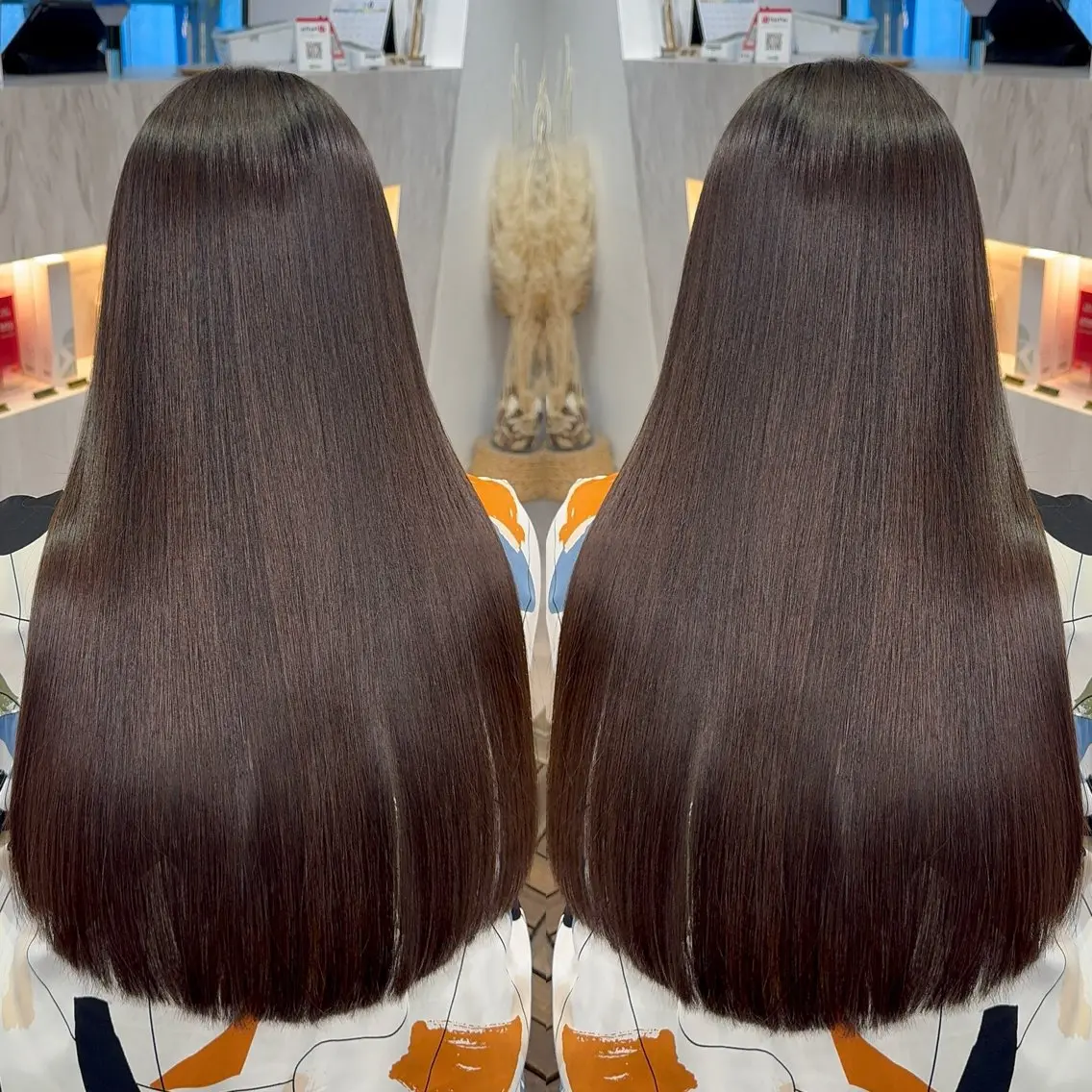 ロング 縮毛矯正 トリートメント カット ヘアカラー トリートメント 髪質改善🪞 美髪縮毛矯正🪞城のヘアスタイル