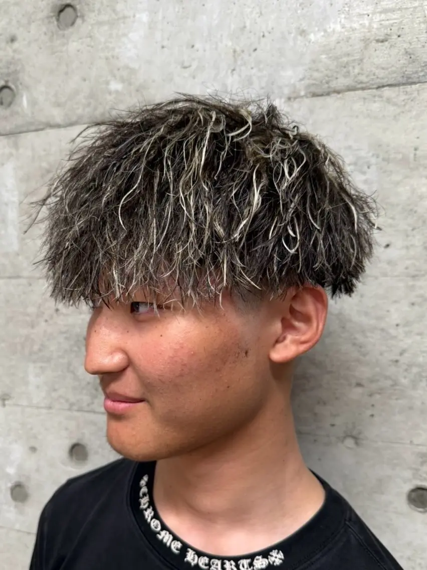 ショート パーマ メンズ カット パーマ メンズパーマカット 達人/涼のヘアスタイル