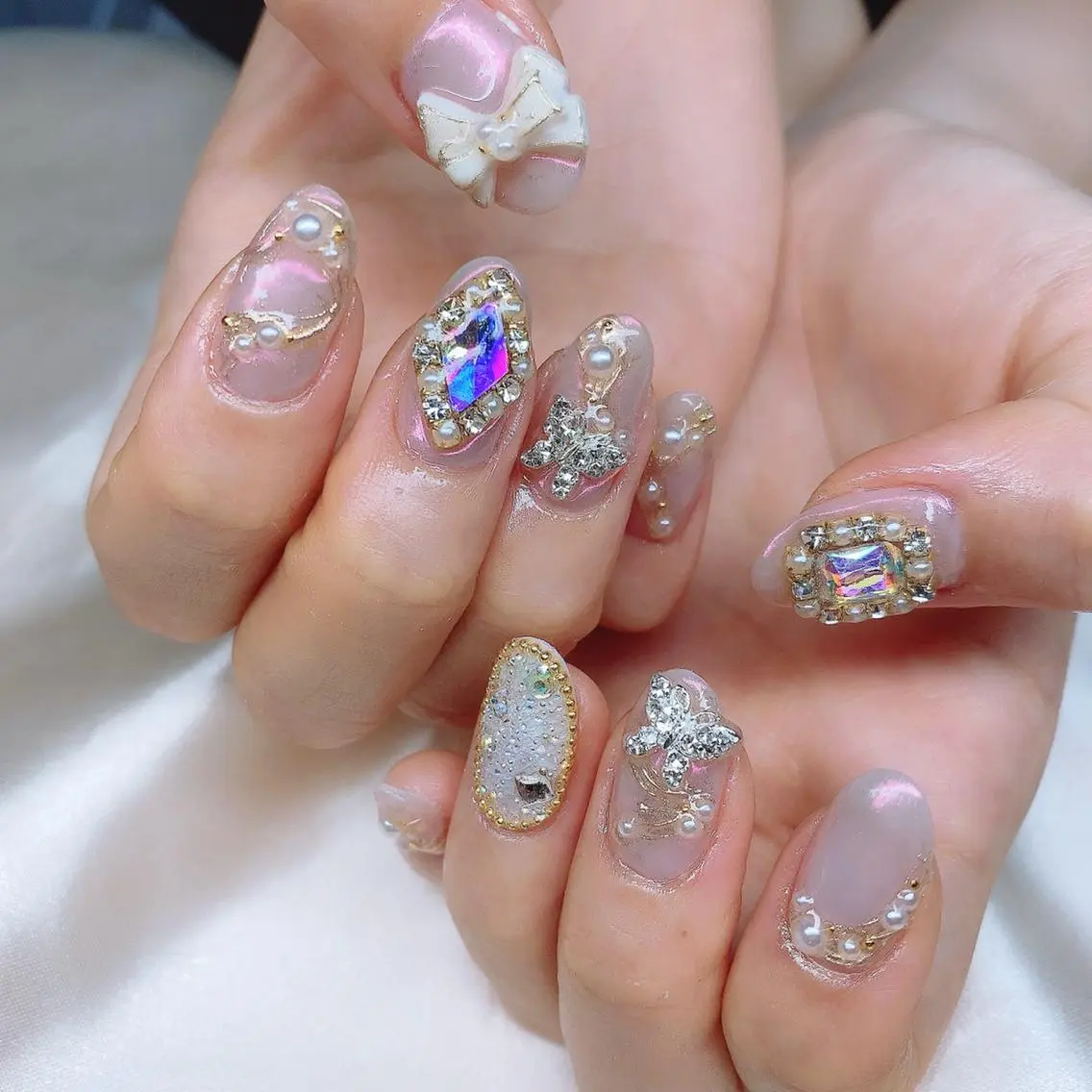 ネイル 渋谷／チップ長さ出し 👑アプレgel-xのネイルデザイン