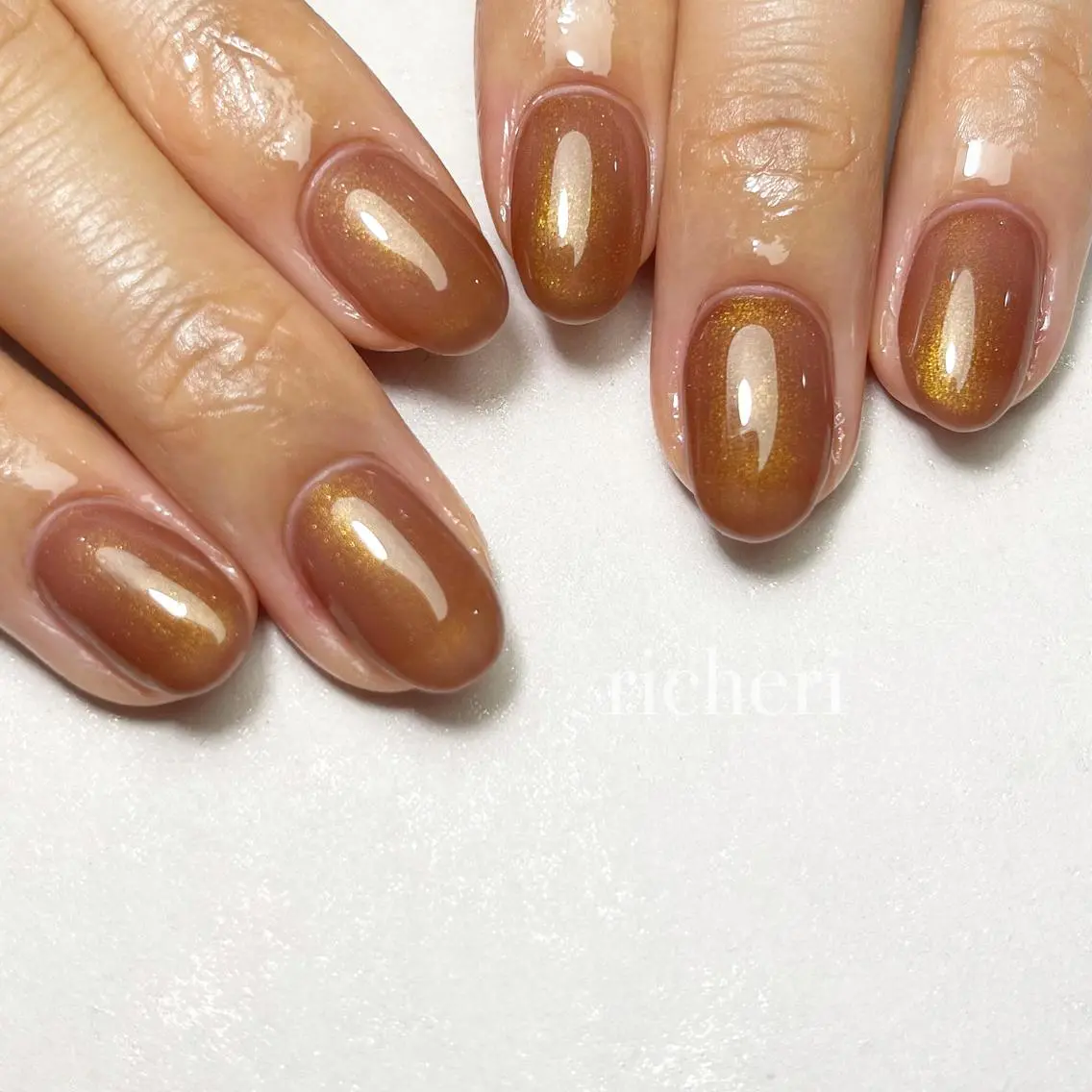 ミディアム ネイル ハンドネイル richeri beautyのネイルデザイン