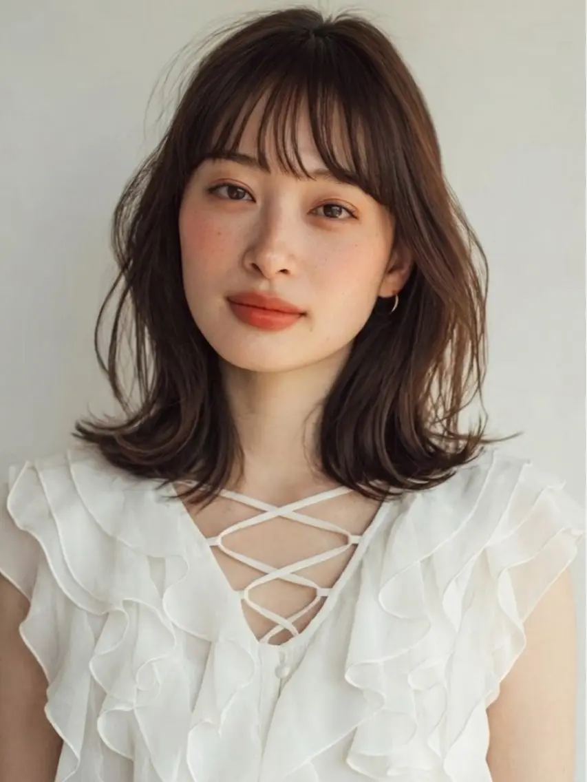 ミディアム カット ヘアカラー トリートメント 🧸くびれ 🧸山形紗奈のヘアスタイル