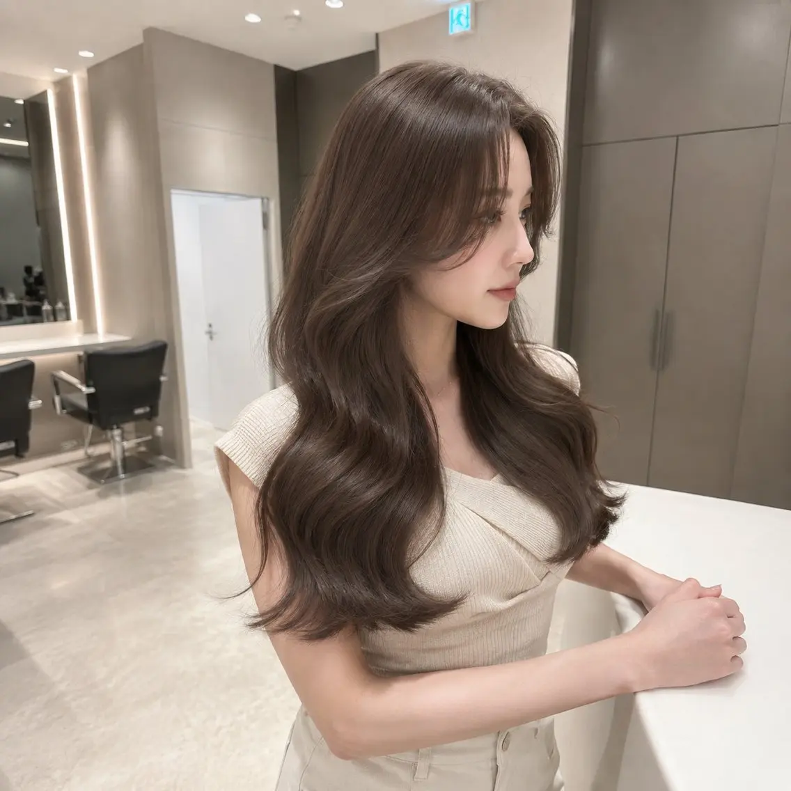 ロング ヘアカラー トリートメント 髪質改善×レイヤー 特化増原優斗のヘアスタイル