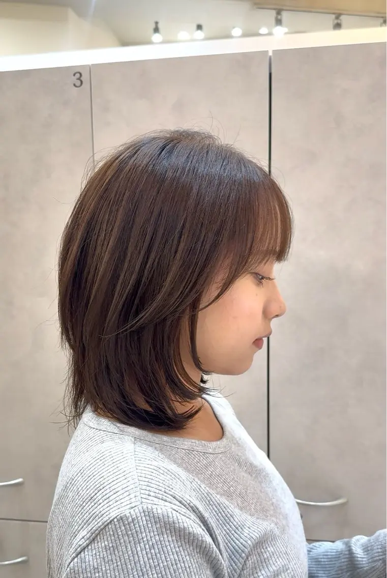 ミディアム カット ヘアカラー トリートメント .*・゚natsu ボブ・レイヤーカットのヘアスタイル