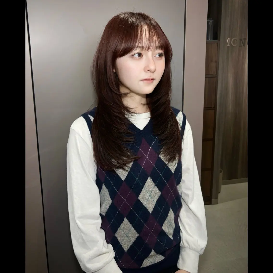 セミロング 似合わせカット カット ヘアカラー 彩名/透明感カラー/ レイヤーカットのヘアスタイル