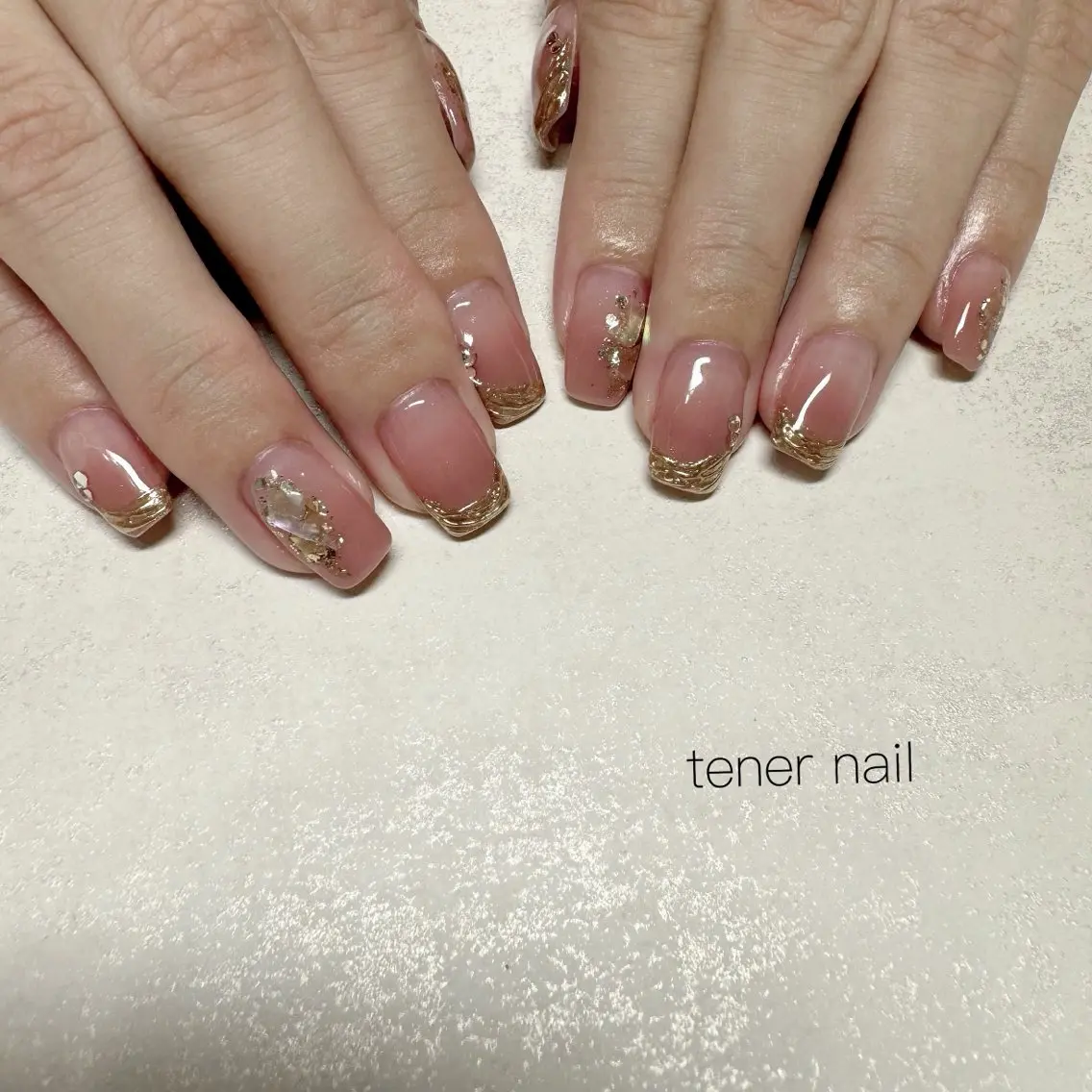 ネイル フレンチネイル ミラーネイル ハンドネイル テネルネイル tener nailのネイルデザイン