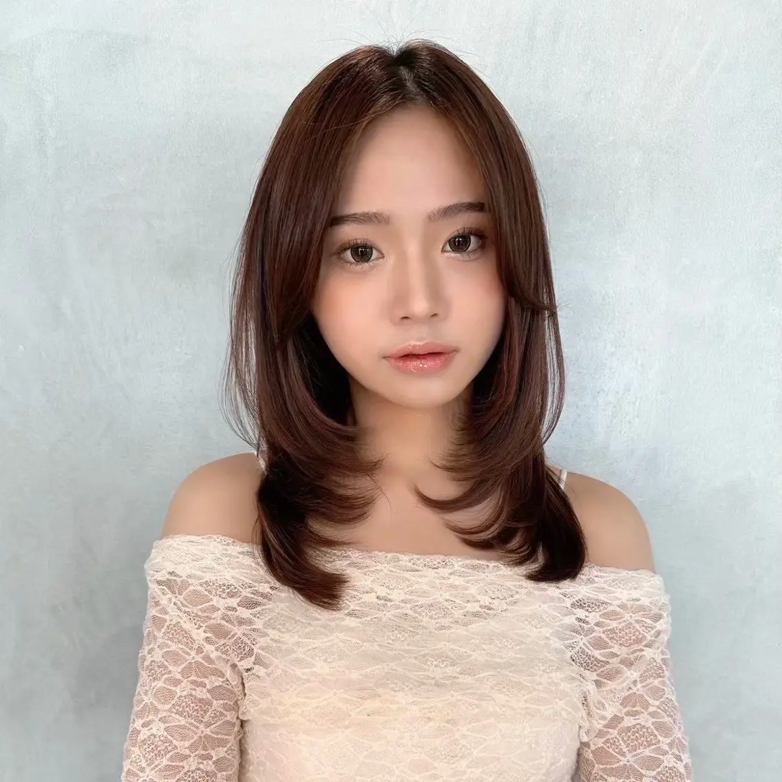セミロング ボブ 韓国風ヘア レイヤーカット 似合わせカット 韓国ヘア/艶カラー /レイヤー/るい🐬のヘアスタイル