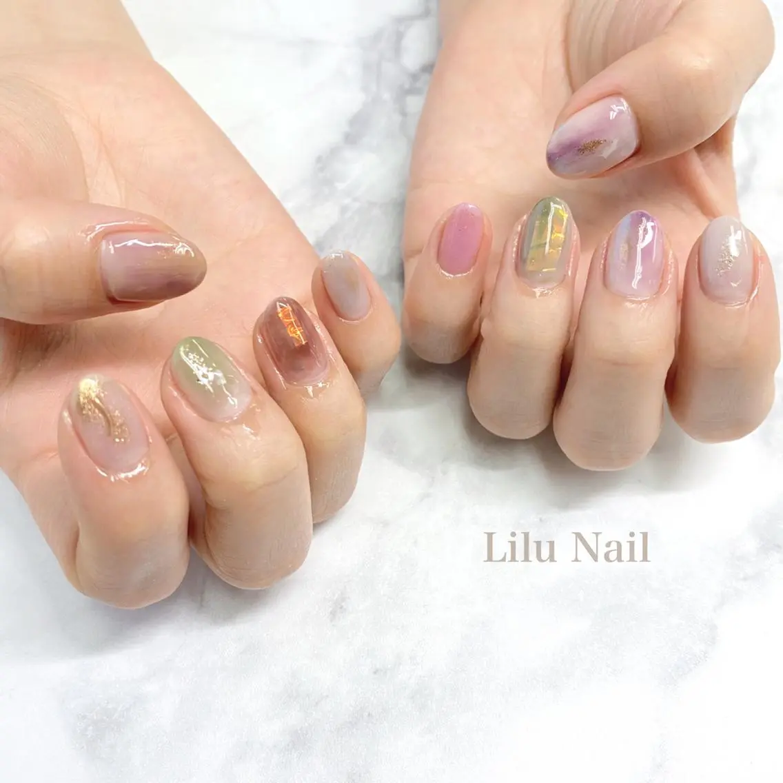 ネイル ニュアンスネイル モチの良さ◉ フィルインネイル♡のネイルデザイン