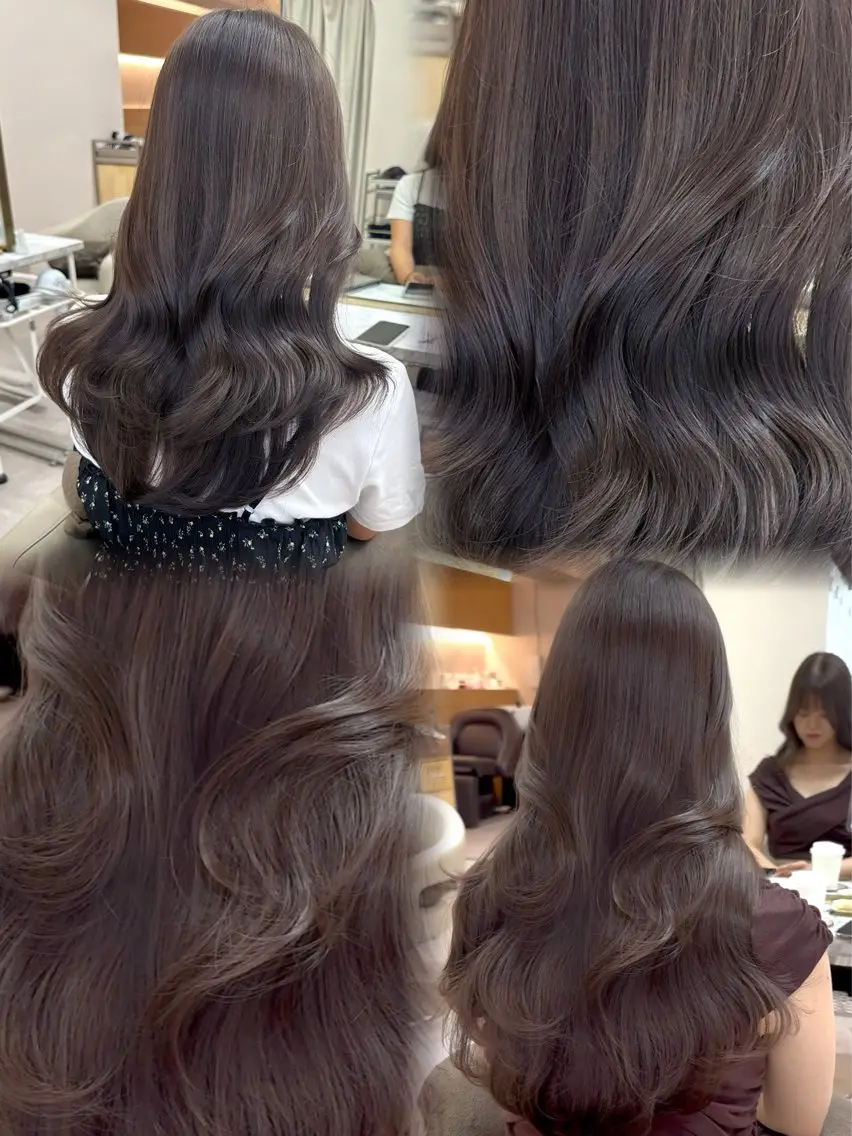 ロング カラー 透明感カラー ラベンダーカラー レイヤーカット 韓国ヘア🦢🖤 Sayumiのヘアスタイル