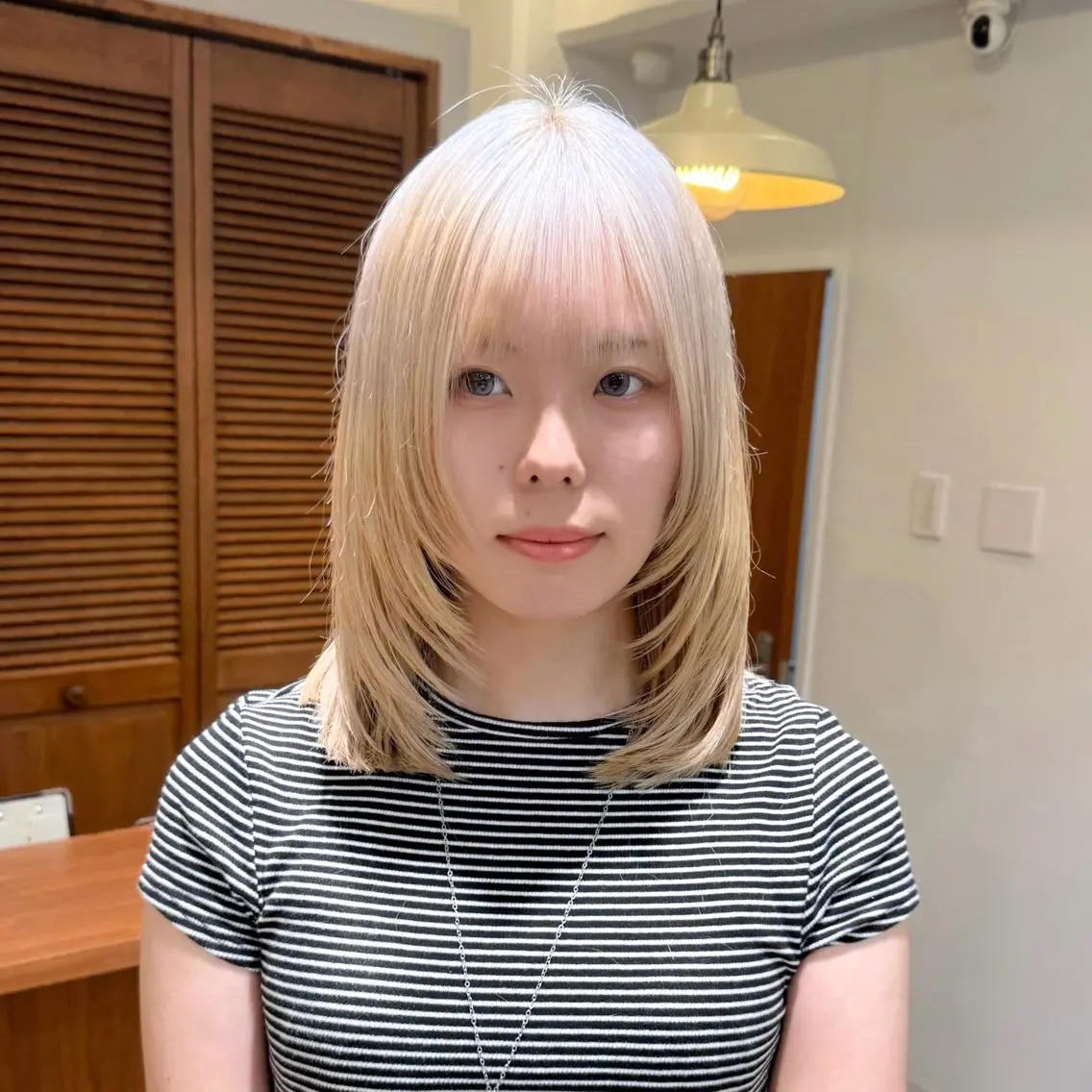ミディアム カット ヘアカラー トリートメント レイヤーカット 縮毛矯正 高杉颯汰のヘアスタイル