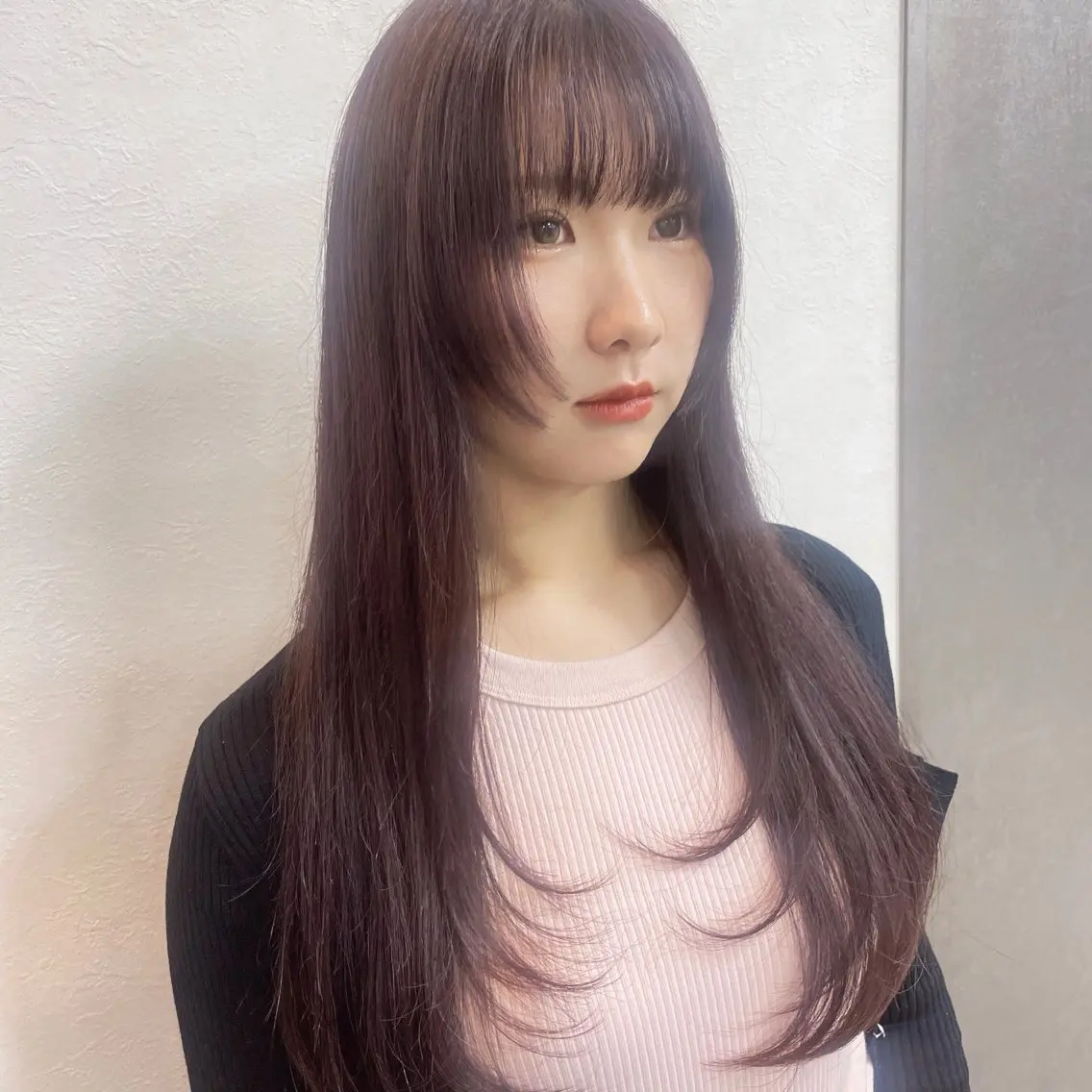 ロング レイヤーカット 小顔カット 久保木 彩のヘアスタイル