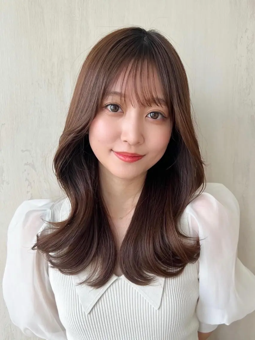 セミロング くびれヘア 顔周りカット レイヤーカット カット ヘアカラー トリートメント 🧡くびれヘア/前髪 顔周り🧡久原結衣のヘアスタイル